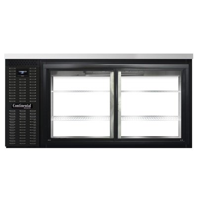 Continental Refrigerator BB69NSGDPT 69"W Glass Door Refrigerated Back Bar Cooler