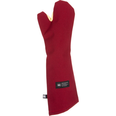 San Jamar KT0224 24" Red Cool Touch Flame Conventional Style Oven Mitt