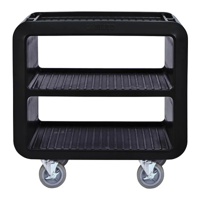 Cambro SC230110 37.5" W x 22" D x 37.25" H Black Polyethylene 3 Solid Shelves Service Cart Pro