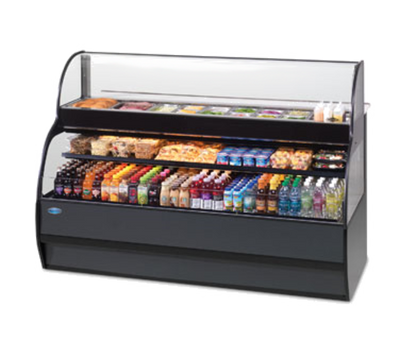 Federal Industries SSRSP5952 59" W Black Specialty Display Sandwich or Salad Prep Merchandiser with Refrigerated Self-Serve Bottom - 208-240 Volts