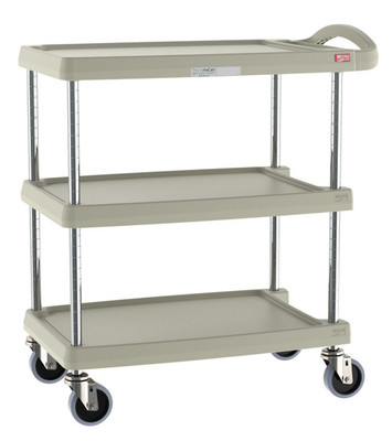 Metro MY1627-34G 31.5" W x 18.31" D x 35.5" H Gray Plastic Shelf myCart Series Utility Cart