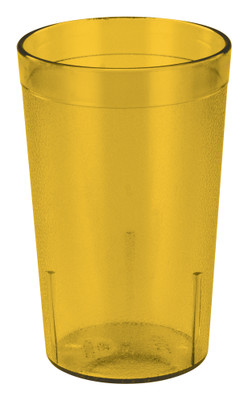 Winco PTP-08A 8 Oz. Amber Plastic Pebbled Tumbler