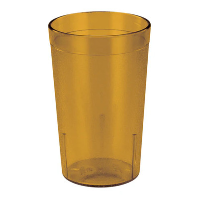 Winco PTP-08A 8 Oz. Amber Plastic Pebbled Tumbler