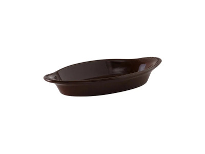 Tuxton DMN-080 8 Oz. Ceramic Mahogany Oval Welsh Rarebit (1 Dozen)