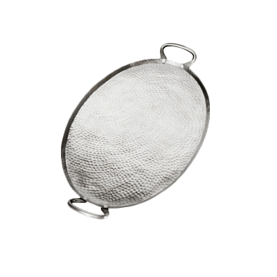 American Metalcraft G23 23.75&quot; W x 13.75&quot; D x 1.75&quot; H Oval Hammered Stainless Steel Griddle Plate