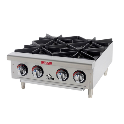 Star 604HF-LP Star-Max® 24" Liquid Propane Countertop Hotplate with 4 Burners and Manual Controls - 100,000 BTU