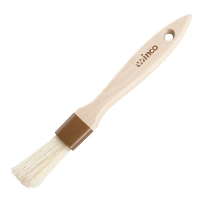 Winco WFB-10 Pastry/Basting Brush 1" Wide Boar Hair Bristles Wooden Handle Plastic Ferrules