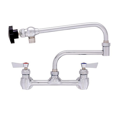 Fisher 54100 8" Wall Mount Adjustable Stainless Steel Faucet