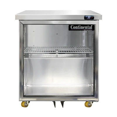 Continental Refrigerator SW27NGD-U 27.5"W One-Section Glass Door Undercounter Display Refrigerator