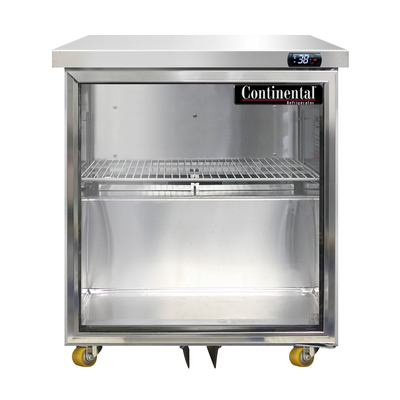 Continental Refrigerator SW27NGD-U 27.5&quot;W One-Section Glass Door Undercounter Display Refrigerator