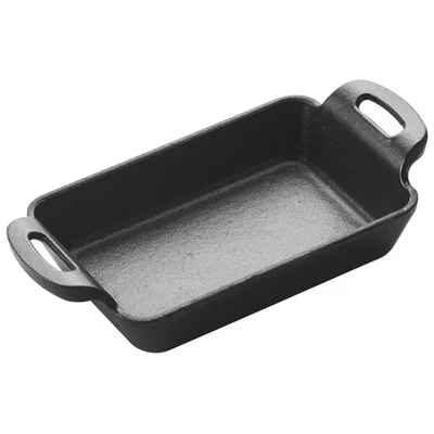 Winco CASM-5RT
 10 Oz.
 Cast Iron
 Matte Black Enamel
 Rectangular
 FireIron Mini Induction Server