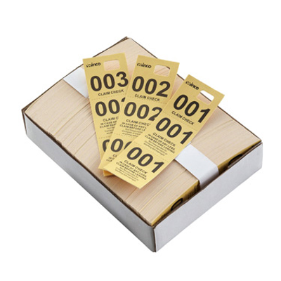 Winco CCK-5YL Coat Check Yellow (500 Pieces Per Box)