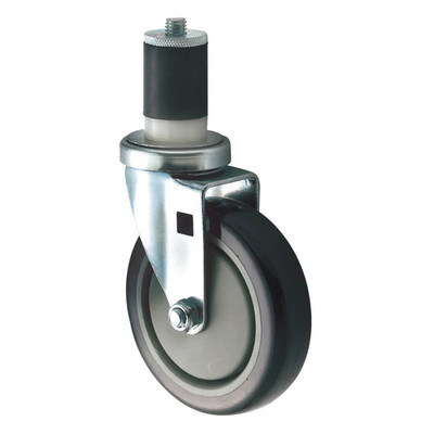 Winco Ct-1 Caster Set 5" Dia. Wheel With Stem 220 Lbs. Capacity Grease Resistant Polyurethane (2 Each Per Set)