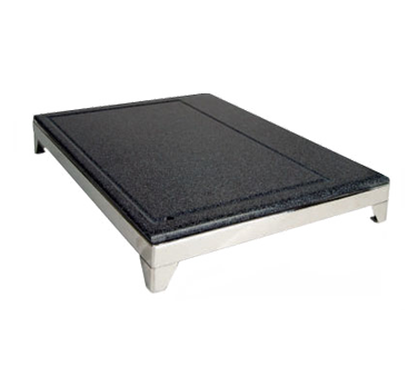 Eastern Tabletop 9655 Solid Black Corian Carving Board with Stainless Steel Base and Corner Legs
