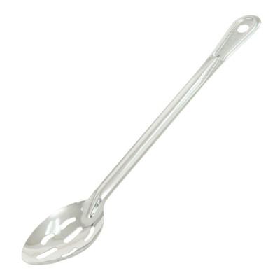 CAC China SBHL-15 15" L 1.2mm Thick Stainless Steel Slotted Basting Spoon (144 Each Per Case)