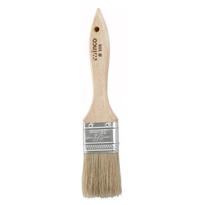 Winco WBR-15 Pastry Brush 1-1/2" Wide Boar Hair Bristles Wooden Handle Metal Ferrules