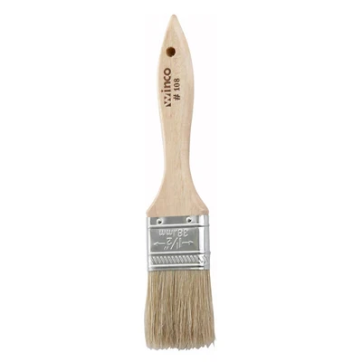 Winco WBR-15 Pastry Brush 1-1/2" Wide Boar Hair Bristles Wooden Handle Metal Ferrules