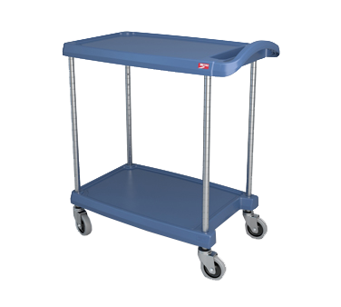 Metro MY1627-24BU 31.5" W x 18.31" D x 35.5" H Blue Plastic Shelf myCart Series Utility Cart