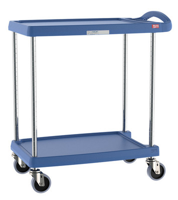 Metro MY1627-24BU 31.5" W x 18.31" D x 35.5" H Blue Plastic Shelf myCart Series Utility Cart