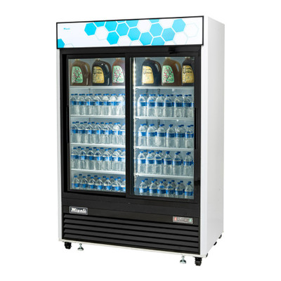 Migali C-49RS-HC 54.4" W Two-Section Glass Door Refrigerator Merchandiser