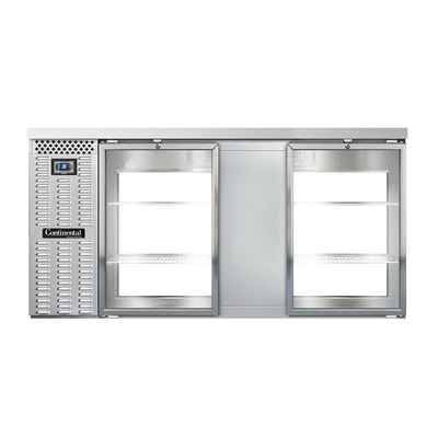 Continental Refrigerator BB69SNSSGDPT 69"W Glass Door Refrigerated Back Bar Cooler
