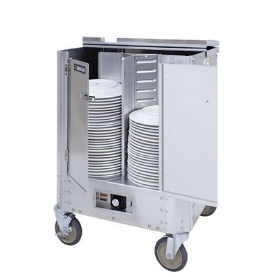 Cres Cor HJ53110240 23" W Aluminum Non-Adjustable Eclose Type with Hinged Doors Heated Dish Dolly - 120 Volts