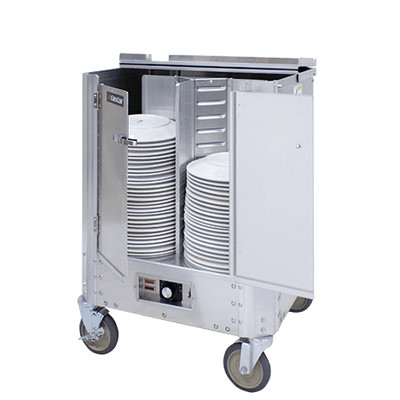 Cres Cor HJ53110240 23" W Aluminum Non-Adjustable Eclose Type with Hinged Doors Heated Dish Dolly - 120 Volts