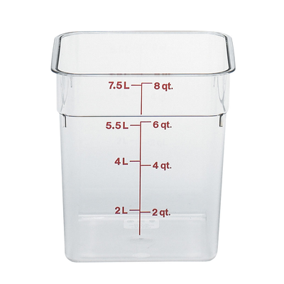 Food Storage Container, 4 Qt, Plastic, White, Square, Cambro 4SFSP148