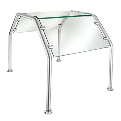 Eastern Tabletop H970SG2S 29-1/2&quot;W x 21-1/2&quot;D x 23&quot;H Stainless Steel Hub Buffet Sneeze Guard