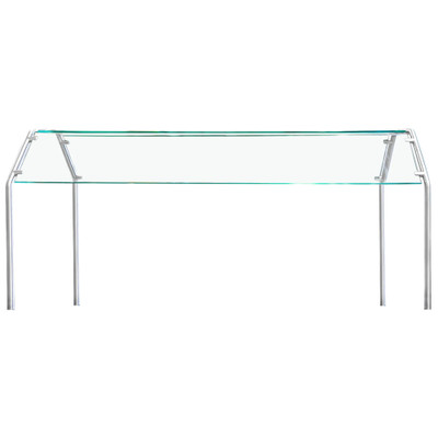 Eastern Tabletop H970SG2S 66" W x 29" D x 23" H Stainless Steel Frame Double-Sided Hub Buffet Sneeze Guard