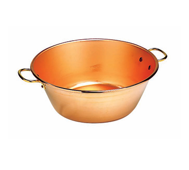 Matfer Bourgeat 303036 10 Quarts 15" Dia. x 5"H Solid Copper ReinForced Rolled Edge Jam Pan