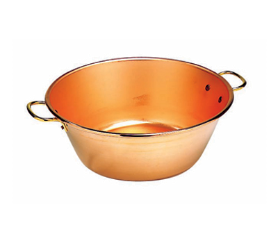 Matfer Bourgeat 303036 10 Quarts 15&quot; Dia. x 5&quot;H Solid Copper ReinForced Rolled Edge Jam Pan