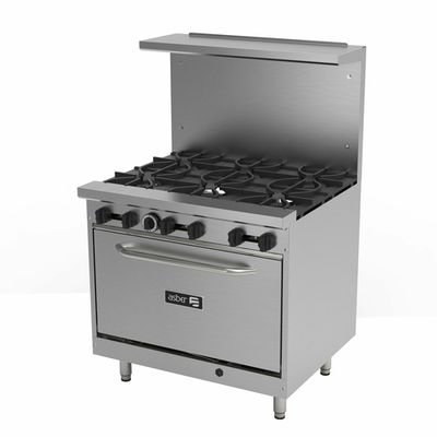 Asber AER-6-36-E-LP 36" W Liquid Propane Restaurant Range - 210,000 BTU