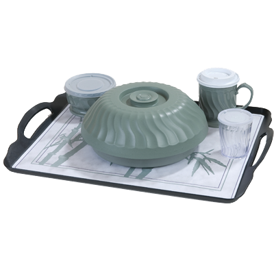 Dinex DXRST1520NSQ03 20"W Black Rectangle Room Service Tray