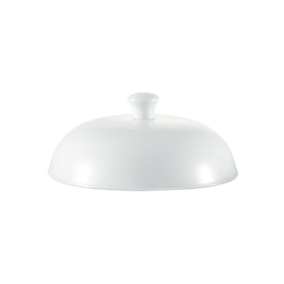 CAC China TST-W23-LID 7.5" Super White Porcelain Round Transitions Lid Only (2 Dozen Per Case)
