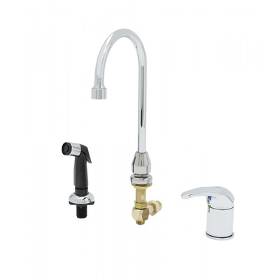 T&S Brass B-2743 Single Lever Side Mount Control sidespray swivel gooseneck vandal resistant aerator