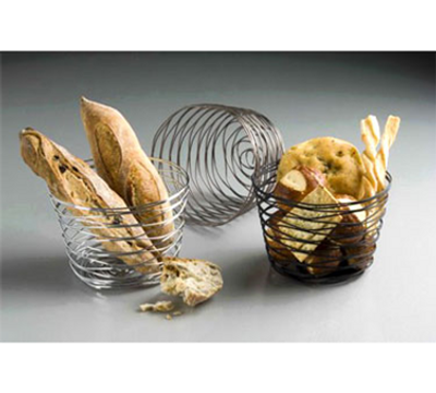 American Metalcraft FRUB9 7" Metal Black Round Birdnest Basket