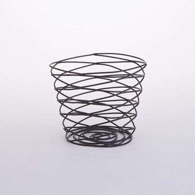 American Metalcraft FRUB9 7" Metal Black Round Birdnest Basket