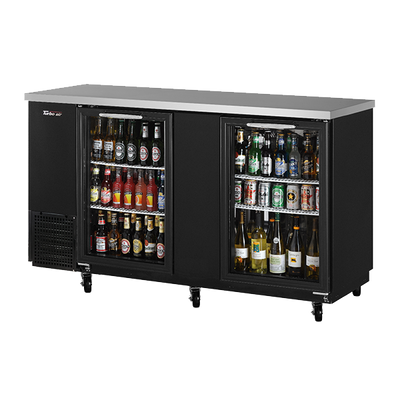 Turbo Air TBB-24-60SG-N 61.13&quot;W Two-Section Solid Door Back Bar Cooler
