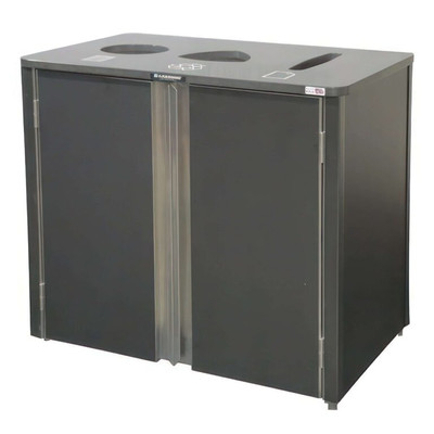 Lakeside 3415 69 Gal. Laminate Stainless Steel Top Access 3 Streams Waste Station