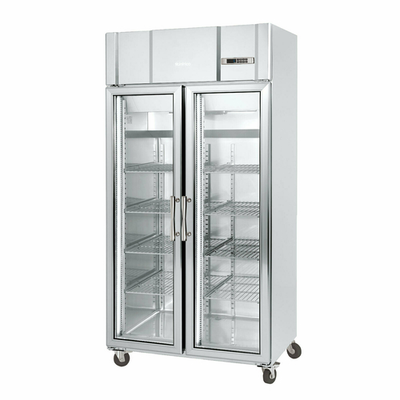 Infrico USA IRR-AGN600CR 38.38" W Two-Section Glass Door Reach-In Slim line Refrigerator