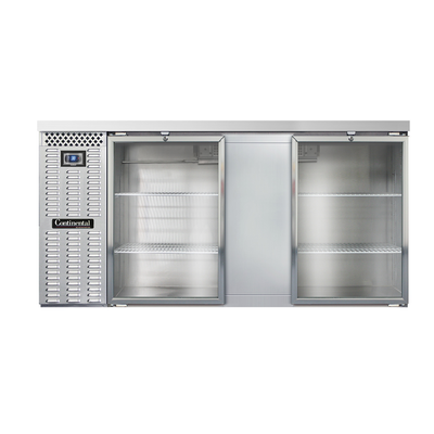 Continental Refrigerator BB69SNSSGD 69"W Glass Door Refrigerated Back Bar Cooler