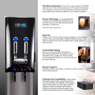 Bunn 51600.0016 Countertop Nitron Cold Draft Coffee Dispenser - 120 Volts