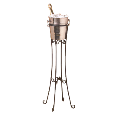 American Metalcraft WICS34 8" Dia. x 32.25" H Wrought Iron Black Champagne Stand