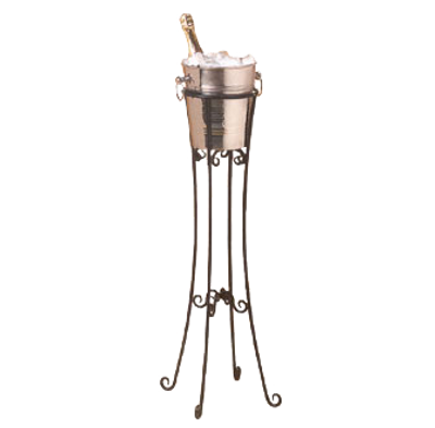 American Metalcraft WICS34 8&quot; Dia. x 32.25&quot; H Wrought Iron Black Champagne Stand