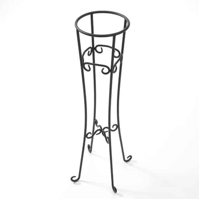 American Metalcraft WICS34 8" Dia. x 32.25" H Wrought Iron Black Champagne Stand
