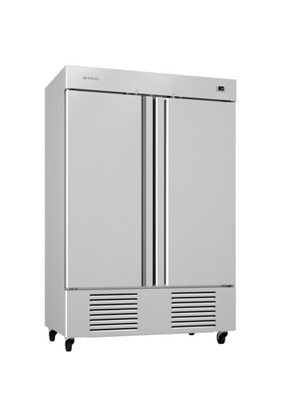 Infrico USA IRR-AN49 54.5" W Two-Section Solid Door Reach-In Refrigerator