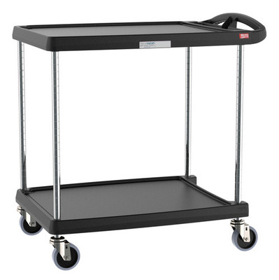 Metro MY2030-24BL 34.38" W x 23.44" D x 35.5" H Black Plastic Shelf myCart Series Utility Cart