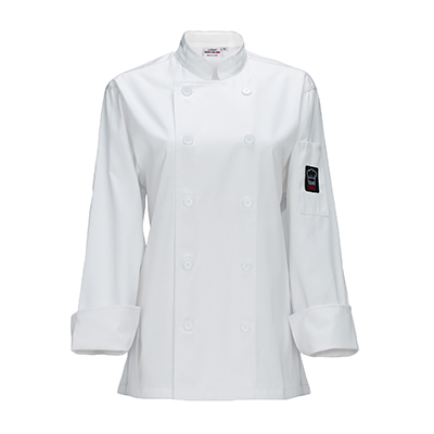 Winco UNF-7WL White Women's Beacon Large Women's Chef Jacket