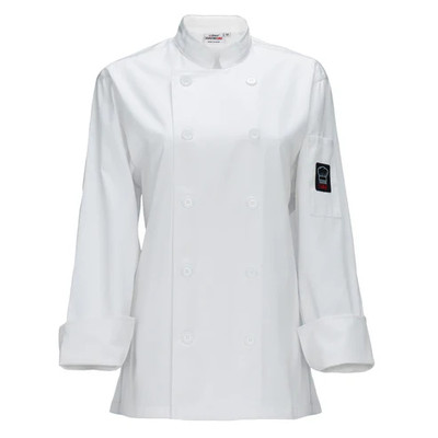 Winco UNF-7WL White Women's Beacon Large Women's Chef Jacket